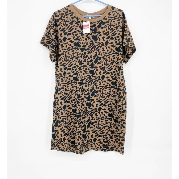 bp Dresses & Skirts - BP Short Sleeve T-Shirt Dress Leopard Print Brown Size XXS *New with Defects*
